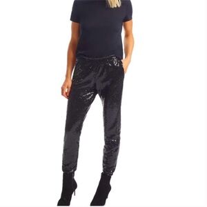 Commando Women's Sequin Jogger Pants in Black